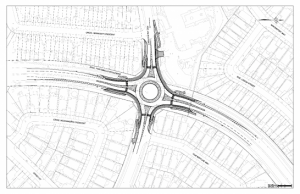 Proposed roundabout at Portobello and Valin